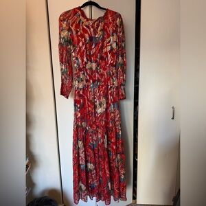 ba&sh Floral Red Maxi Dress